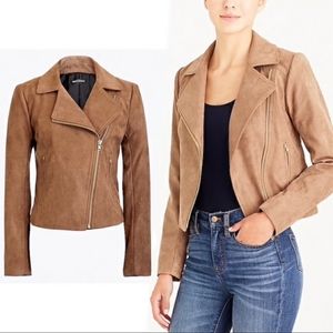 J Crew Mercantile Brown Suede Moto Jacket